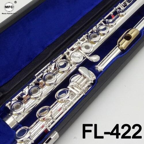 Music Fancier Club Intermediate Standards Flute FL-422 Student Flutes Gold Plated Lip Plate 17 Holes Open Closed Hole With Case