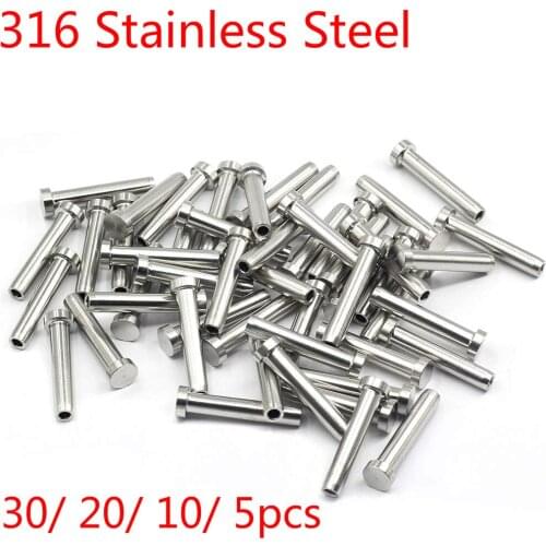316 Stainless Steel Stemball Swage Threaded Stud Kit for 1/8 Inch Stainless Steel Cable Railing System 30/ 20/ 10/ 5pcs
