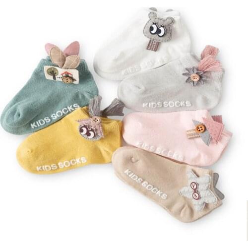 FOCUSNORM 3Pairs/Sets Baby Girls Boys Walking Socks Anti-Slip Socks Cartoon Lovely Socks Outfits 0-3Y
