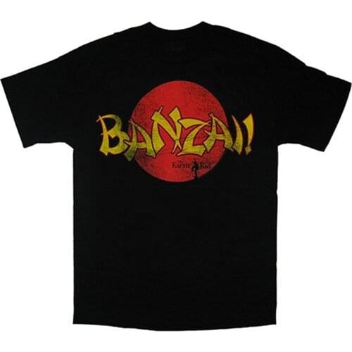 2019 New Brand High Quality for Man Better Karate Kid Banzai Washed Black T-Shirt Tee Short Sleeve Tee Shirts