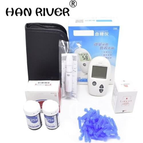NEW Glucometer with Lancing pen blood glucose monitoring system Home tester +Blood glucose test paper 50PCS + needle 50PCS