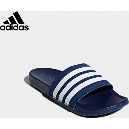 Original Adidas Adilette Cloudfoam Plus 3 Banded Navy Blue Male Slippers B42114