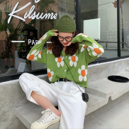 Autumn New Style Cardigan Sweater Womens 2020 Korean-style Loose Thick Heart Very Fairy of Sweater Students Coa