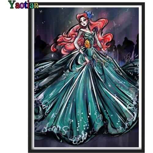 Full 5D Diy Daimond Painting Cross-stitch Cartoon Princess 3D Diamond Painting Full Rhinestones Paintings Embroidery Gifts