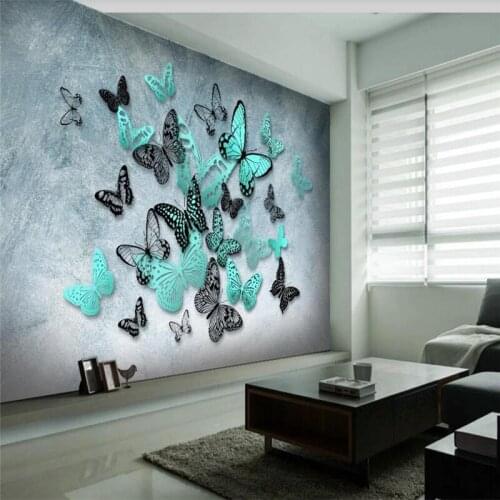 Custom Mural Wallpaper 3D Stereo Butterfly Nostalgic Background Wall Painting