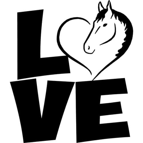 Hot Love Horse Heart Animal Car Sticker Styling Rear Windshield window Lovely Scratch Decal Car Decorative Apply To Car Window