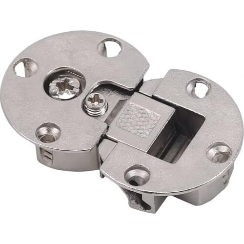 Flush Hinges 90 Degree Cabinet Hinges Door Semicircle Hinges Zinc Alloy Furniture Hardware Accessories