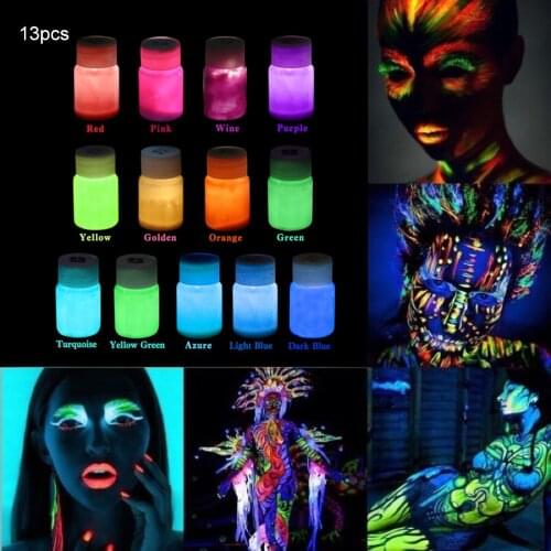 Glow In The Dark Paint Set Self-Luminous Phosphorescent Glowing Paints For Wall Body Painting Airbrush Aerografo Con Compresor