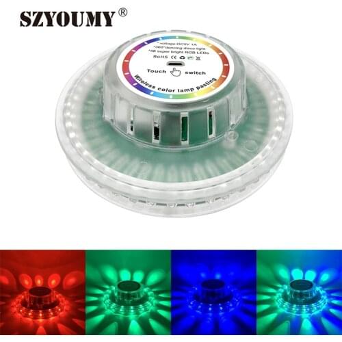 SZYOUMY Touch Switch Disco Light 48 Super Bright RGB Leds Stage Light For Party