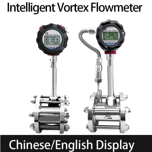 Vortex Flowmeter Sensor Gas Steam Compressed Air Nitrogen Natural Gas High Precision 4-20mA RS485 DN15/20/25/32/40/50/80/100