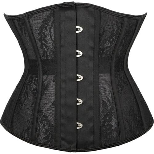 2021 New 28cm Short Waist Corset Underbust Mesh Steel Boned Corset Women Slimming Waist Shaper