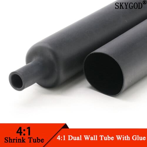 1M 8mm Diameter PE 4:1 Ratio Heat Shrinking Tube Adhesive Lined Dual Wall With Thick Glue Wire Wrap Waterproof Kit Cable Sleeve