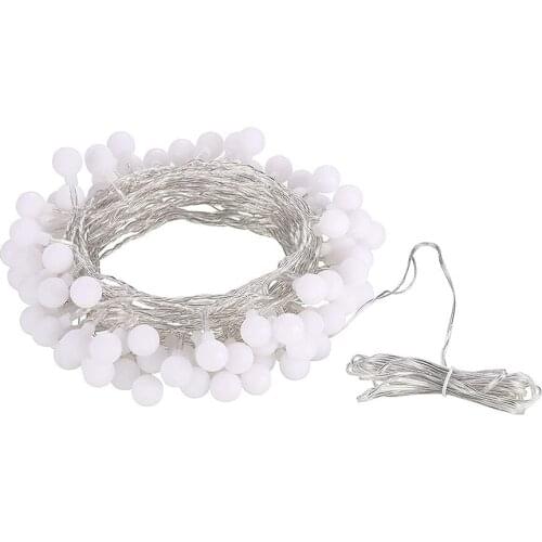 100 Colorful LED Light String with Remote Controller Milky Ball Light String Outdoor