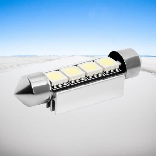 2pcs 42mm 6418 C5W 4 SMD 5050 LED White/Blue CANBUS Error Free Car License Plate lights Bulb Dome Festoon Lamp door light source