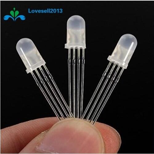 20Pcs Red Green Blue Diffused 5mm 4pin RGB Common Cathode LED