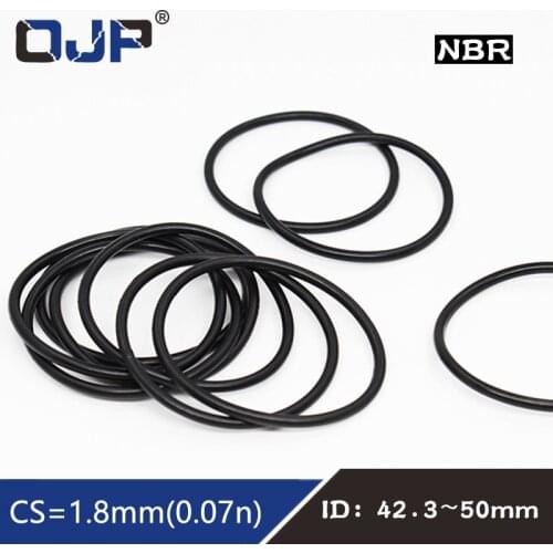 20PCS/lot Rubber Ring NBR Sealing O-Ring 1.8mm Thickness ID42.3/43.7/45/46.2/47.5/48.7/50mm Nitrile O Ring Seal Gasket Rings