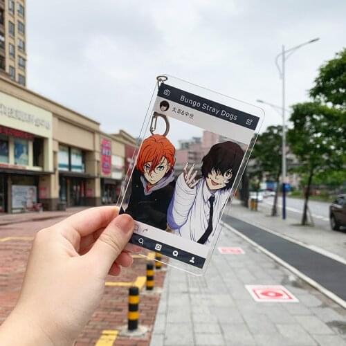 2019 Anime Bungou Stray Dogs Osamu Dazai Chuya Ryunosuke Group Acrylic Keychain Pendant Gifts 8×13cm