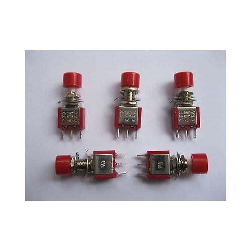 24 pcs Momentary Red Push Button Switch 250V 2A 5A 3pin