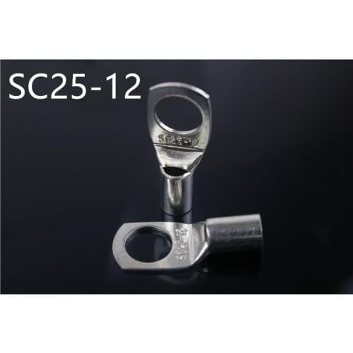 5pcs SC25-12 Tin Plated Copper Cable lugs Terminal Connector Copper cable terminal Snapshot
