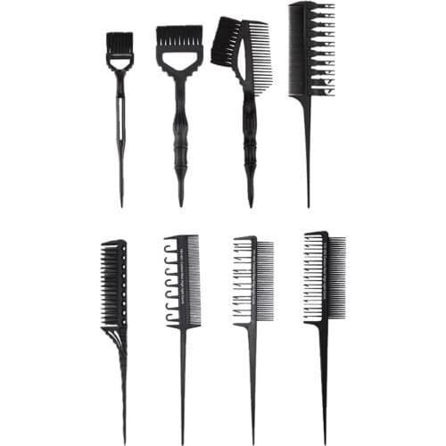 9Pcs Professional Salon Hair Tint Coloring Dyeing Brush Comb Highlights Brush Kit