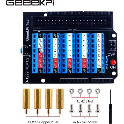 Arduino UNO Screw Terminal Hat Pre-soldered ICSP Pin Header Cage Copper Pillar