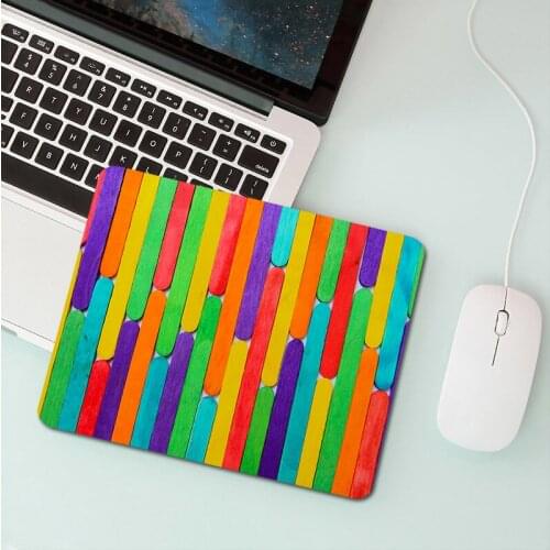 Colorful Stripe Wood Grain Mouse Pad Company Keyboard Accessories Gaming Mouse Mat Laptop Gamer Deskmat Mousepad Pad Table Mice