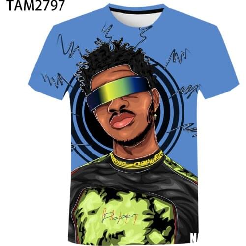 3D t-shirt mens womens European American hip hop singer lil NAS x young childrens summer original fashion casual top