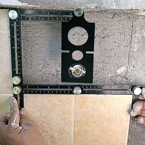 Goniometer Punch Artifact Ceramic Tile Hole Locator Six-fold Ruler Positioning Fixed Angle Measurement Folding Adjustable Tool