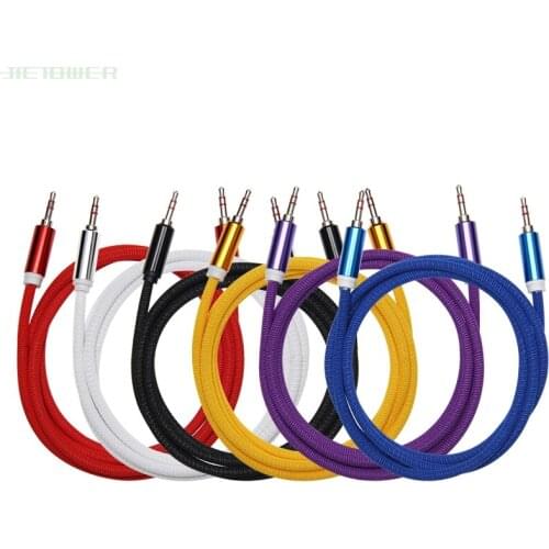 Good Quality AUX Textile Durable 3.5mm Male to Male Audio Cable Plug Audio Cable For Mp3 Speaker Car Palyer 1.5M 50pcs/lot