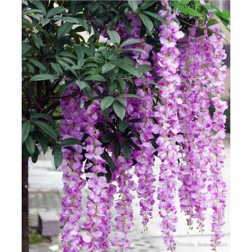 Artificial Silk Flower Wisteria Vine Rattan DIY Garland For Wedding Centerpieces Decorations Home Ornament 5 colors