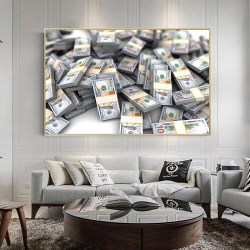 100 Dollar Bill Modular Canvas Painting Cuadros Wall Art Posters and Prints Nordic Modern Wall Pictures for Living Room Decor