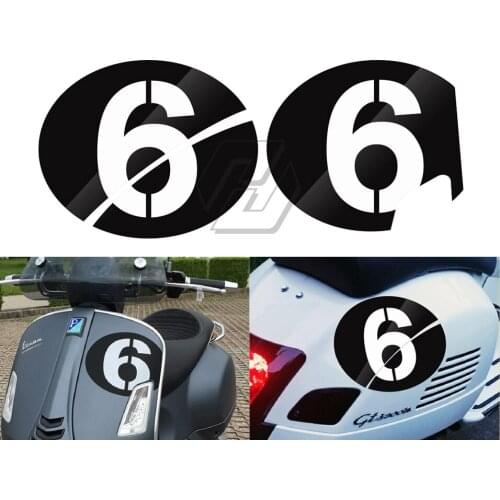 Motorcycle Decals Number 6 Case for Piaggio Vespa Series 2 Sei Giorni GTS 300