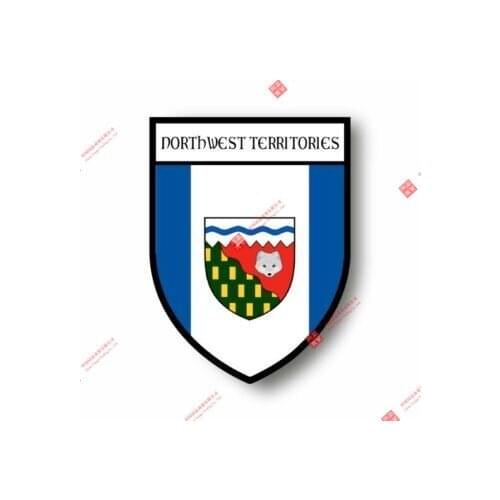 Cartoon Car Stickers Decal Souvenir Vinyl Car Shield Flag Crest Canada Norwest Territories Car Decal Decoration Laptop