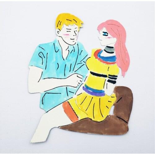 Men and women in love Cutting Dies Carbon Steel Stencils for DIY Scrapbooking Paper Cards Embossing album Craft Cut Die DM270