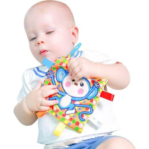 Soft Comfort Towel Colorful Label Towel Cute Cartoon Baby Calm Toy Baby Towel Newborn Baby Comfort Toy Hand Grab Towel