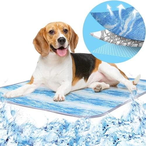 Cooling Pet Blanket for Sleeping Summer Ice Cool Breathable Dog Mat Marble Design Dog Cooling Pad Summer Mat for Cats and Dogs