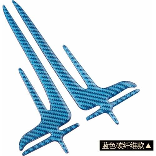 Pair Blue Carbon Fiber LExtended Edition Car Emblem Badge Decal Stickers E S