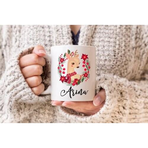 Personalized Christmas Mug, Reindeer Mug, Holiday Mug, Christmas Gift, Printed Mugs, Xmas mugs, Christmas eve mugs
