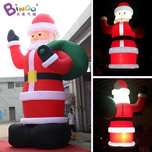 Hot 6m/20ft LED lighting Inflatable Santa Claus model for Christmas party decoration giant blow up Father Christmas balloon toys