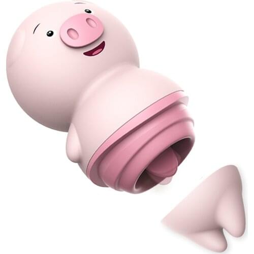 Portable Private Rechargeable 6 Frequency Clitoral Vibrator Silent Noiseless Jumping Egg Pig Shape Sex Toys for Women