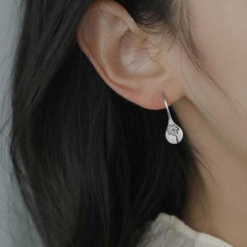 Simple Silver Color Dandelion Earrings For Women Engagement Jewelry Statement Earring Bijoux Pendientes Wedding U8L2