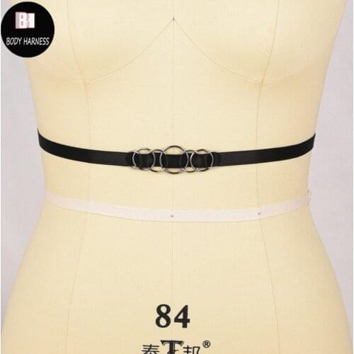 Handmade waist Harness Punk Gothic Body Bondage Cage Waist Straps Belt Decorations Big O-ring Waist Cage fetish