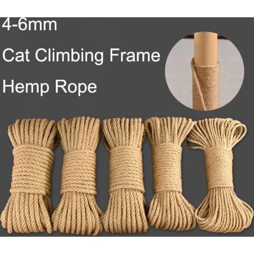 20/30/50/70/100M Natural Sisal & Jute Rope Twine DIY Scratching Post Toy Binding Rope Cat Climbing Frame For Cat Sharpen Claw