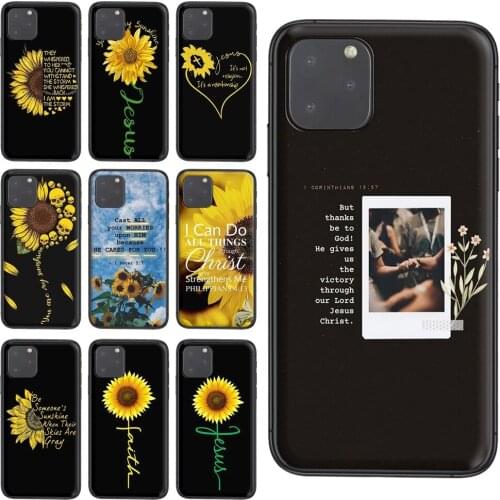 Replacement Sunflower Jesus Christ For Galaxy S30 S21 S20 Fe S10 S10E S9 S8 S7 S6 Edge Lite Plus Ultra Black Shell Luxury
