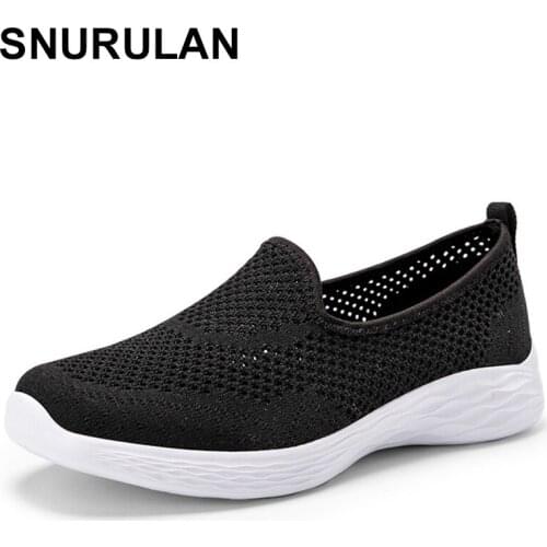 SNURULAN 2020 new platform sneakers women flat sole breathable mesh running shoes female sport moccasins shoes woman light