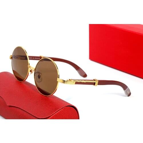 Vintage Natural Buffalo Horn Sunglasses Men Wooden Clear Glasses Frame Wood Round Sun Glasses for Summer Outdoor Oculos Gafas