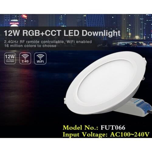 12W RGB+CCT LED Downlight AC110 220V Round Led panel light can wifi/2.4GHz Remote dimmable Smart indoor ceiling lamp 2700~6500K