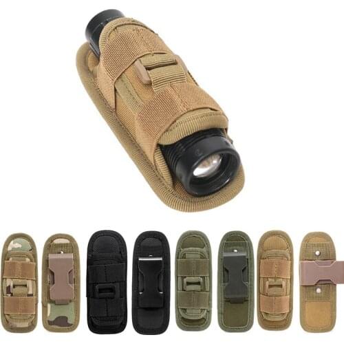Tactical Flashlight Pouch Holster 360 Degrees Rotatable Belt Torch Case Cover Flashlight Holder Military Hunting Accessories