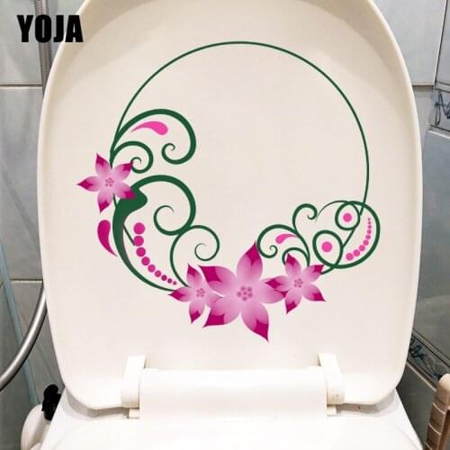 YOJA 21X20.8CM Creative Fresh Garland Home Decor Living Room Wall Sticker WC Toilet Decal T1-1464