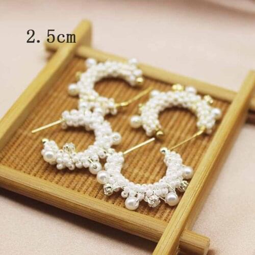 Zerong 2.5cm twist crystal with beads earring silver hoop earring C-shaped lady Earrings Jewelry Accessories party supply